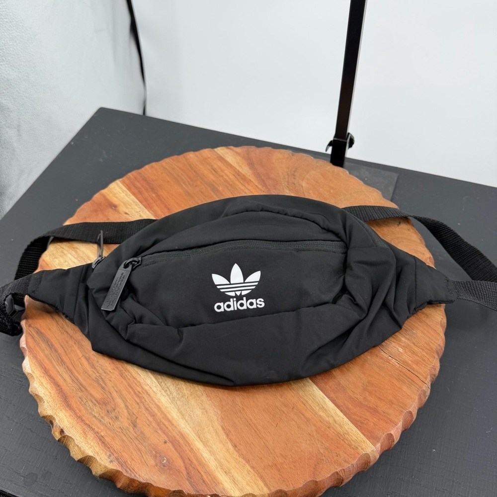 Adidas Originals black fanny pack white logo‎